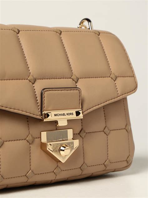 camel color michael kors purse|Michael Kors leather bag.